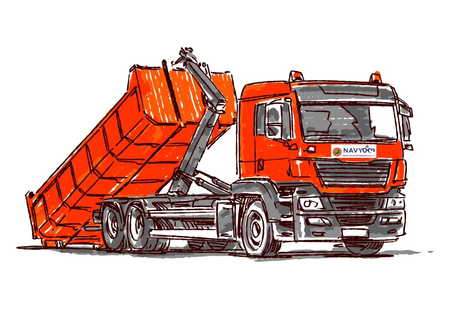 Navyom Waste Collection truck — Dubai Municipality approved waste management vehicle