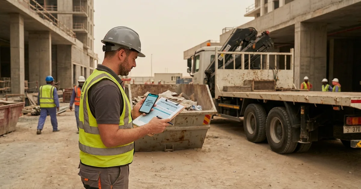Waste Transfer Note WTN documentation concept for skip bin collection compliance in Dubai