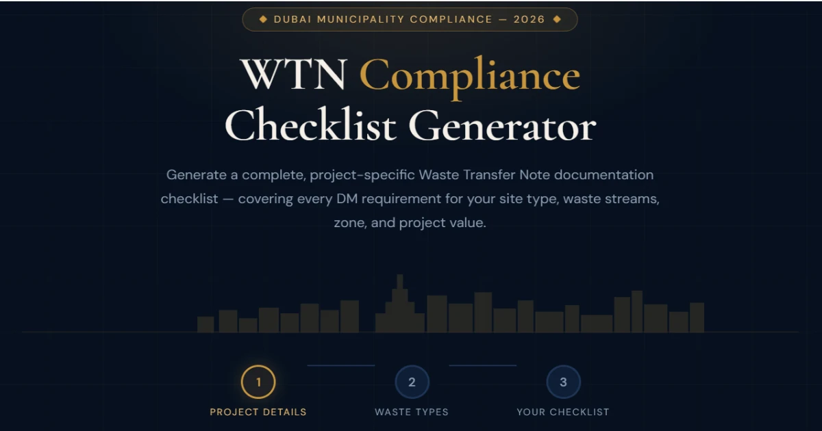 WTN compliance checklist generator interface screenshot