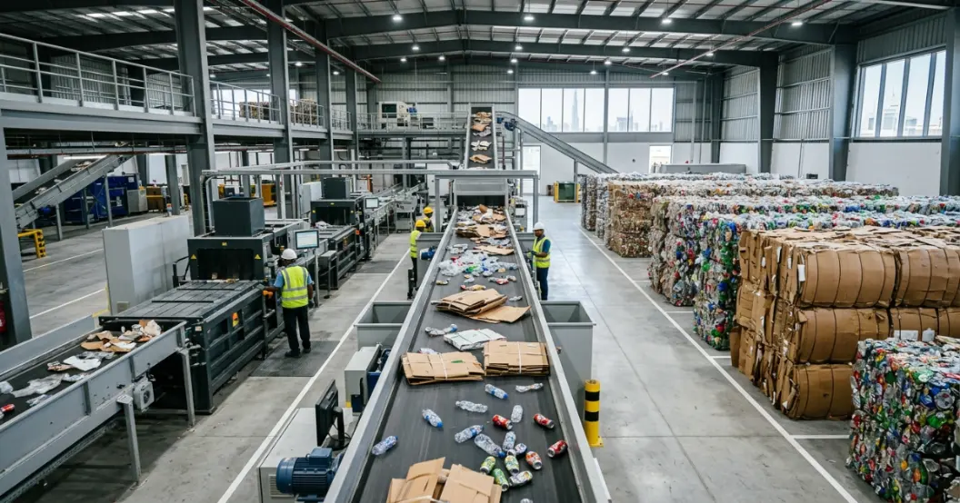 Clean recyclables sorted for recovery and lower cost collection in Dubai