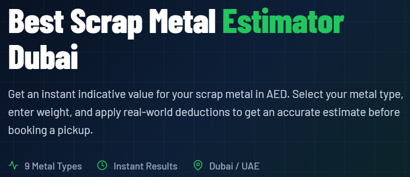 Scrap Metal Estimator Dubai