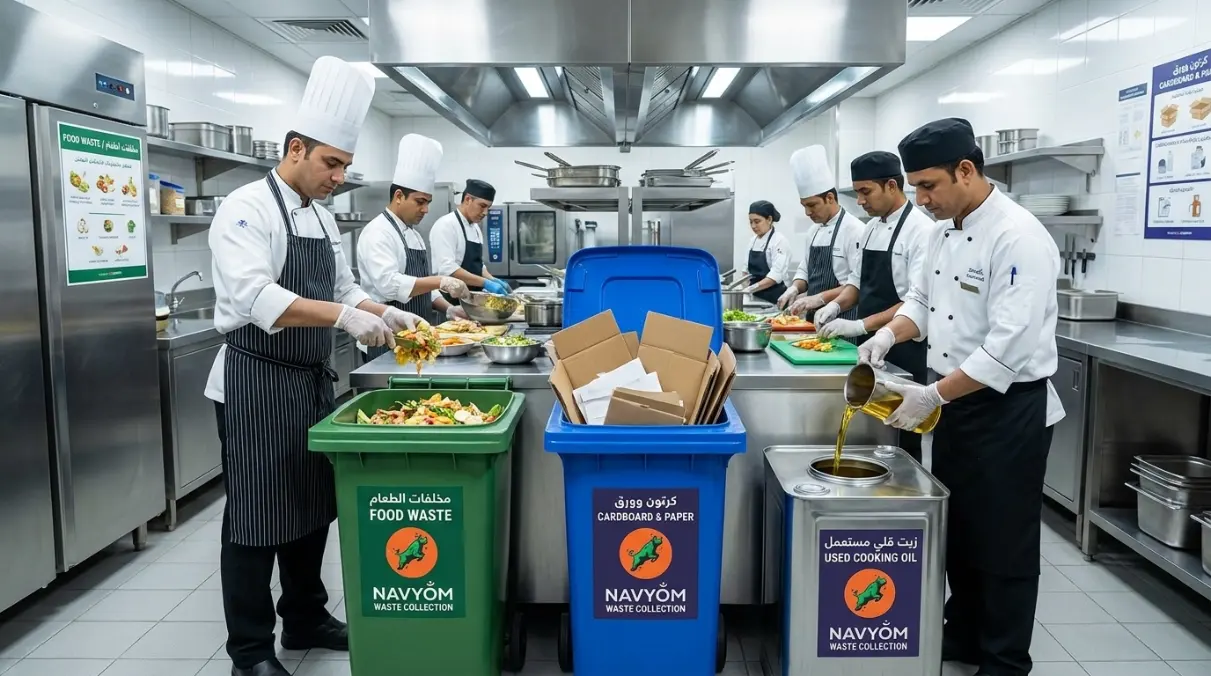 hotel kitchen waste segregation station Dubai compliance