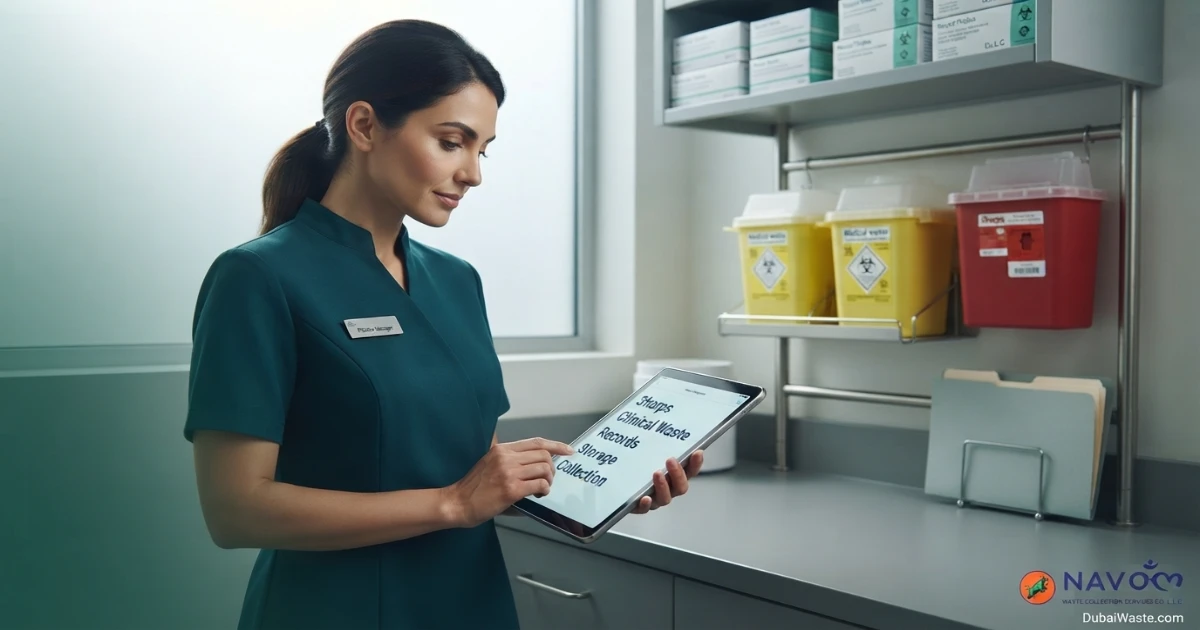DHA compliance dental clinic waste checklist Dubai for sharps clinical waste and records