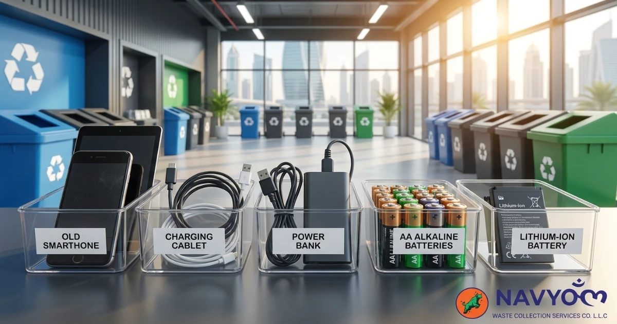 Recycling Centers in Dubai: Full 2026 Directory | DubaiWaste 6 Battery and e-waste recycling in Dubai for phones chargers and household batteries